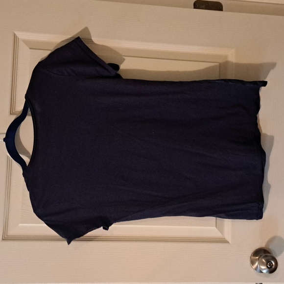 Calvin Klein Blue Graphic Fitted Cap Sleeve Tee - Picture 2 of 3